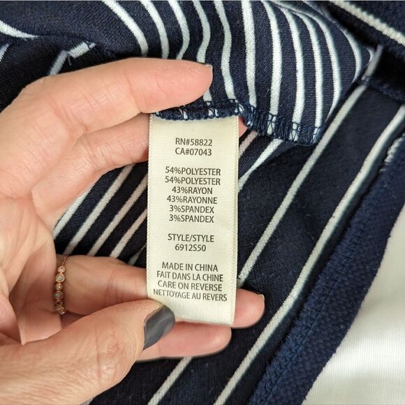 Max Studio Ruffled Short Bell Sleeve Striped Dress Size Small - Picture 9 of 10